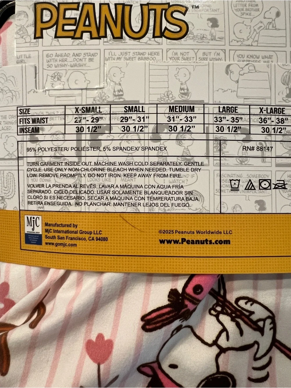 Peanuts Unisex  Pink Snoopy Sleep Pants - Medium